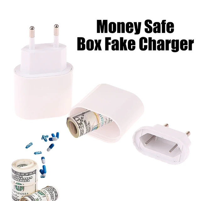 Money Safe Box Key Cash Hidden Storage Creative Fake Charger Pill Case Box Container Hiding Spot Prevent Robbers 2