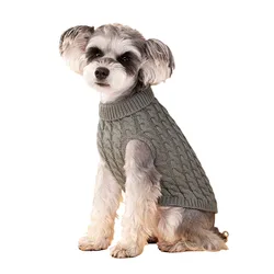 Cozy Turtleneck Knitted Winter Sweater - S (Gray)
