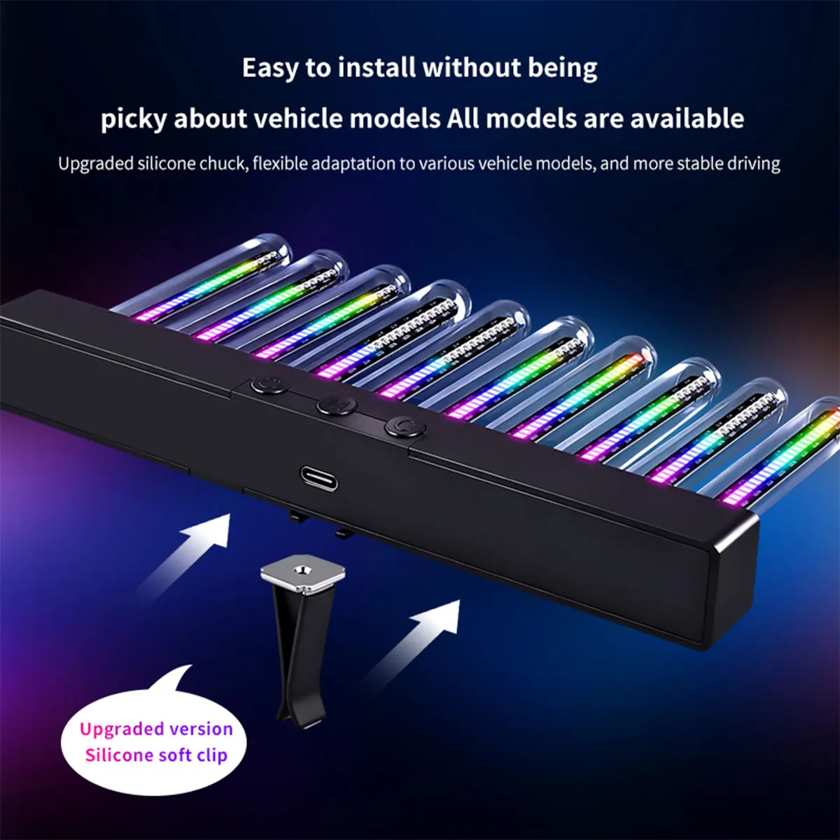 รูปสินค้า ไฟตกแต่งรถยนต์ RGB ควบคุมเสียง ติดตั้งง่าย ใช้ได้ทุกรุ่น