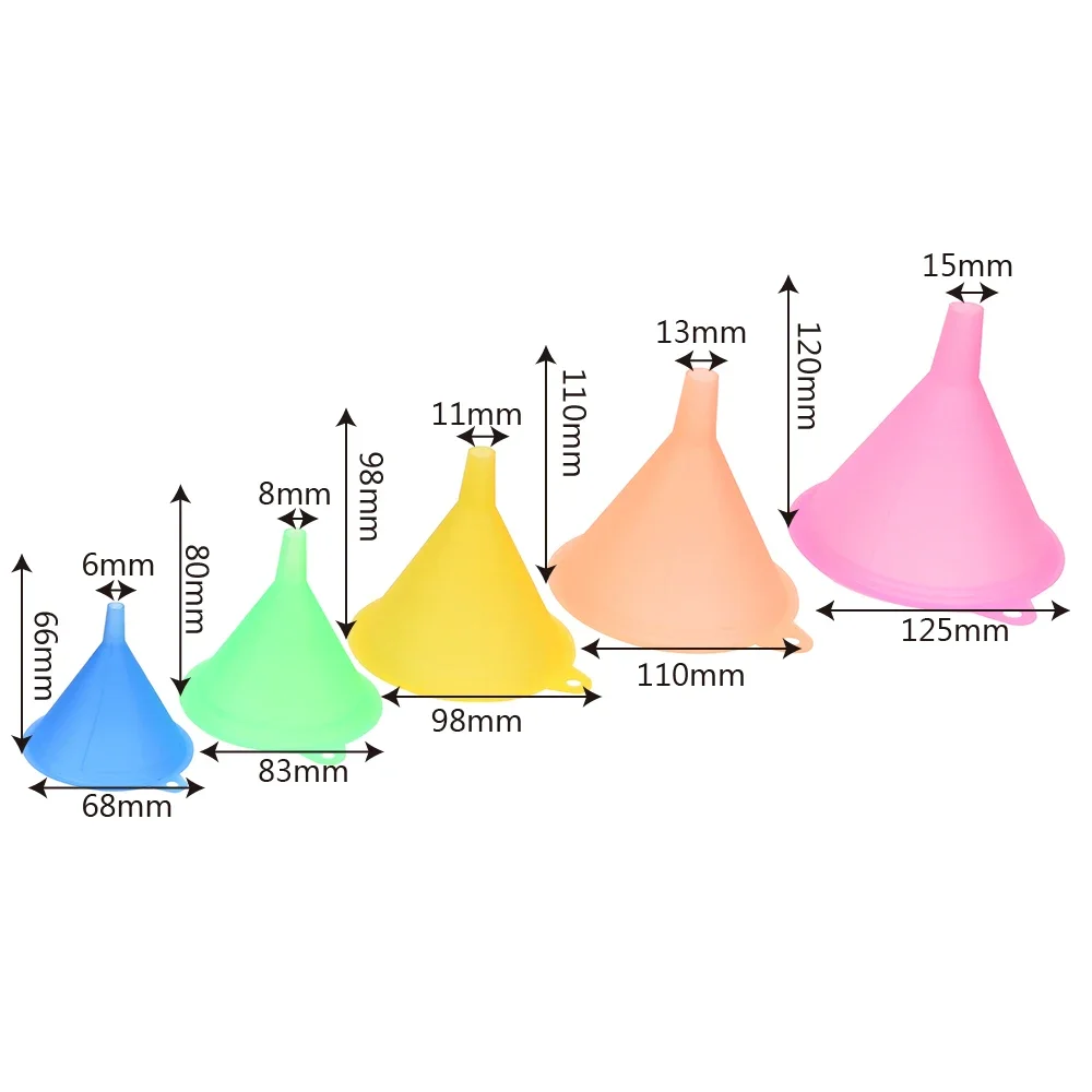 Kitchen Funnel 5pcs/set Kitchen Mini Funnel Bar Wine Flask Funnels Food-grade Material