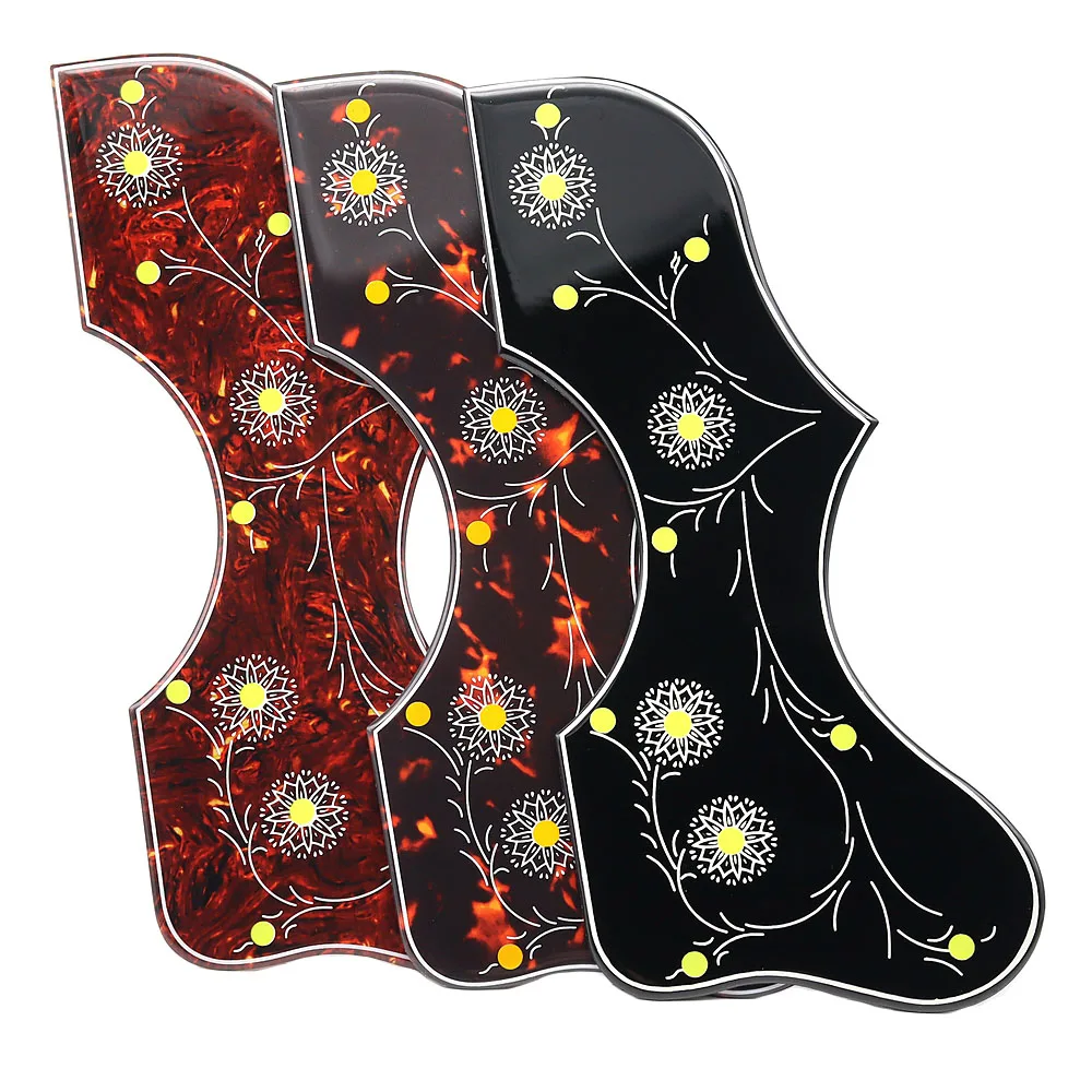 

1R Flower Decorative celluloid & Crystal epoxy resin Guitar Pickguard Anti-scratch Plate for Folk Acoustic Guitar