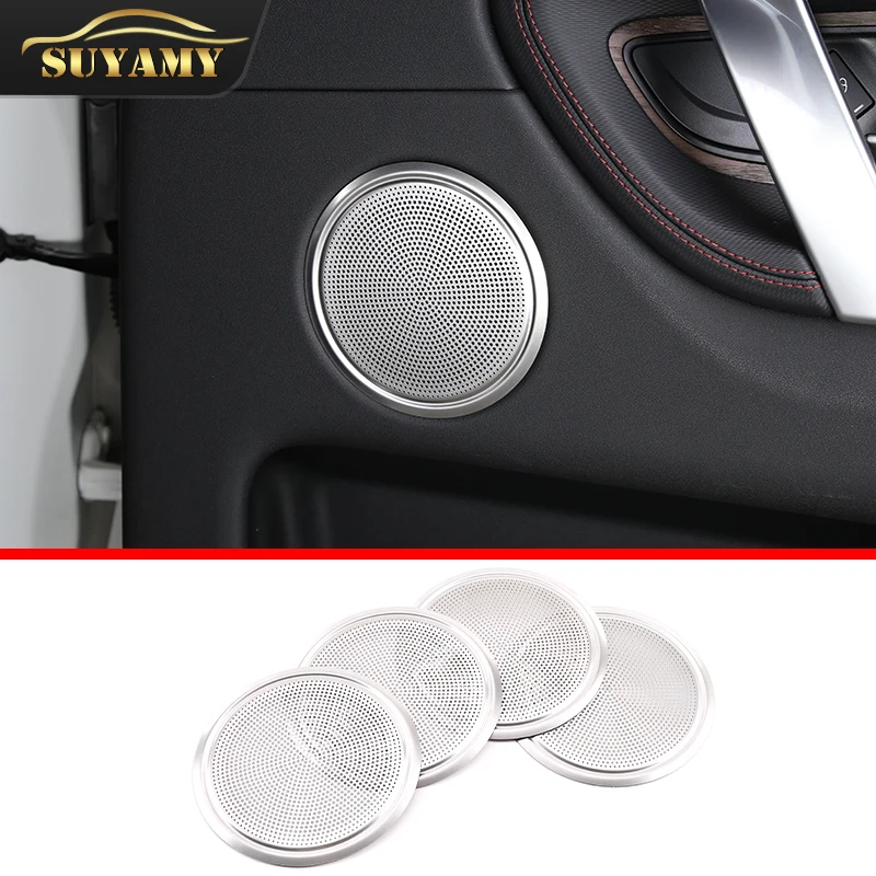 

For Land Rover Discovery Sport 2020 Car Door Loudspeaker Sound Chrome Pad Speaker Cover Trim Frame Sticker Interior Accessories