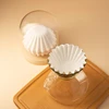 Cake Filter Paper Storage Box Glass Solid Wood Coffee Filter Paper Storage Rack Dustproof Storage 5