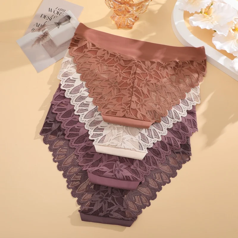 1Pcs/Set Women Lace Floral Underwear Seamless Stretch Panties Sexy Hollow Out Low-Waist Briefs Women Lace Comfort Lingerie - Image 3