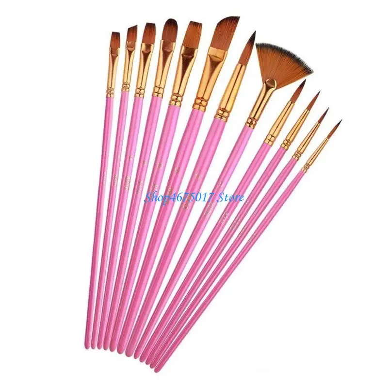 H4GA 12pcs 다기능 아티스트 페인트 브러시 아티스트 페인트 브러시 유화 브러쉬 전문 브러쉬 세트 오일 아크릴