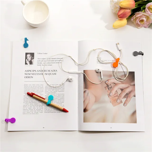 1Db Mágneses Kábel Klipek Kábelszervezők Csavarkötések Fülhallgatós Zsinórok Winder Usb Kábelkezelő Könyvjelző 3 Színek - Image 3