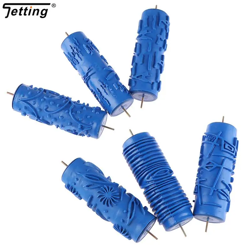 

1Pc Rubber Roller Wood Grain Paint Roller Brush Patterned Wall Painting 5 Inch 3D Wall Paper Decoration Tools without handle