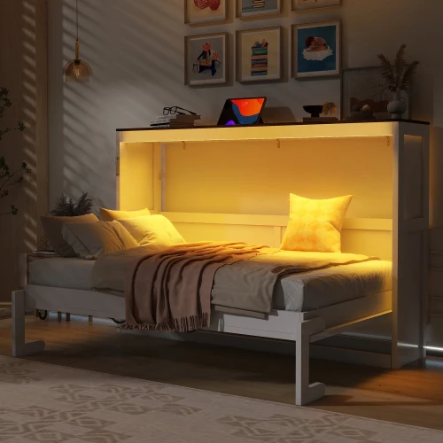 Twin Murphy Bed Cabinet 2