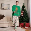 Cute Gingerbread Man Print Christmas Family Pajamas Set Father Mother Kids Girl Baby Top+pants Matching Outfits Xmas Sleepwear 3
