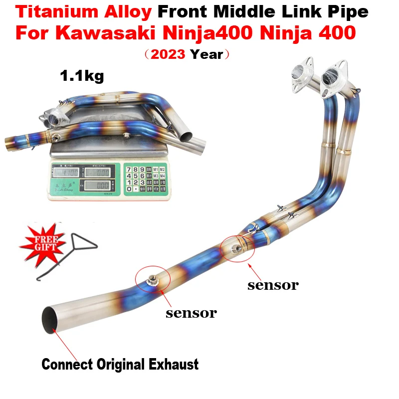 

Motorcycle Exhaust Modify Connect Original Front Link Pipe Escape Moto Muffler Slip On For Kawasaki Ninja 400 Ninja400 2023 Year