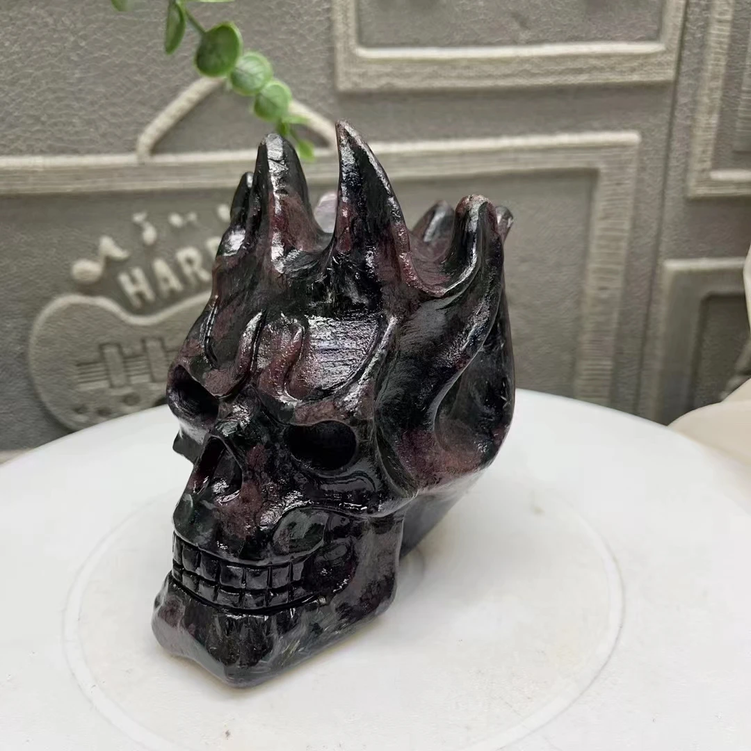 Gemstone skull candle