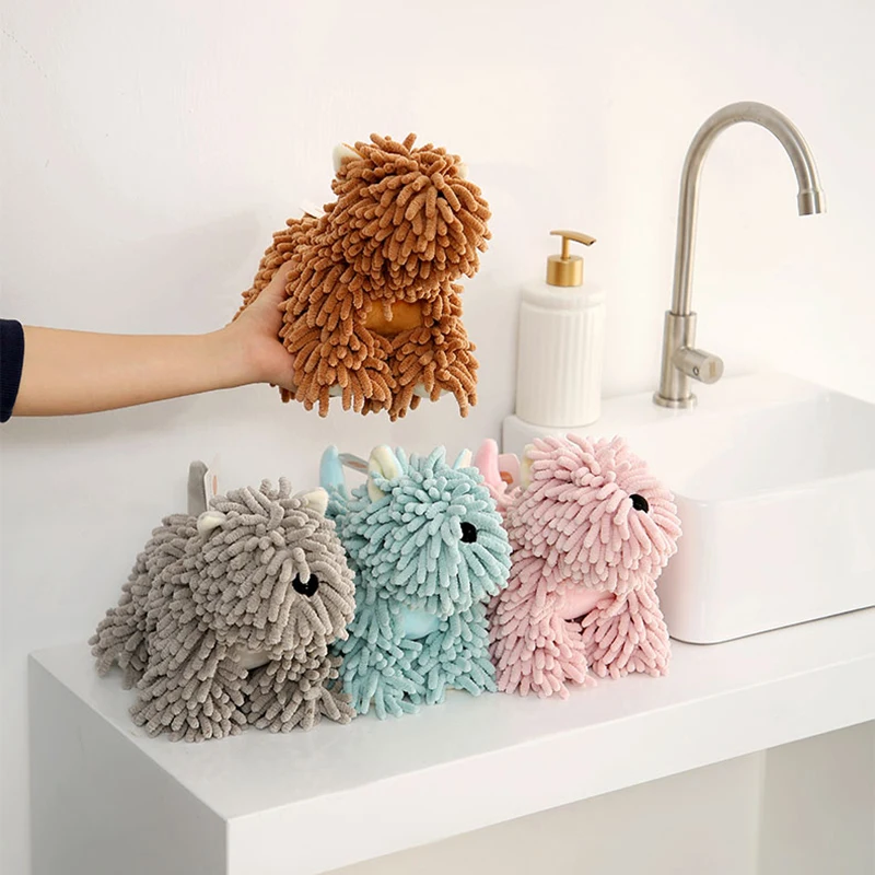 Hand Towel Cartoon Dog Chenille Hand-Wiping Doll Kitchen And Bathroom Multifunctional Cartoon Animal Creative Hand-Wiping Towel Plush Toy