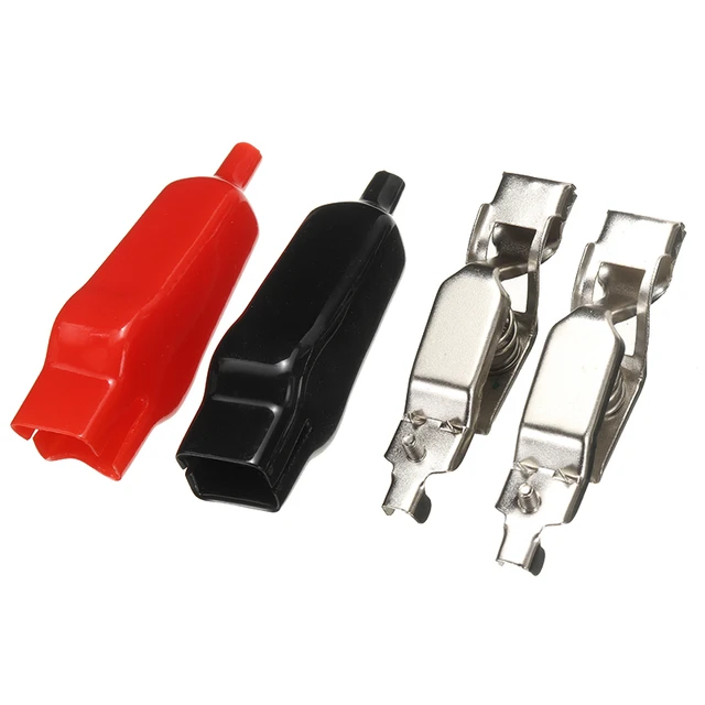 2pcs 20A Insulated Crocodile Battery Clips Car Battery Alligator Clip