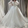 Vintage A-Line Women Wedding Dresses Shiny Sequins Backless Bridal Gowns Elegant Fluffy Skirt Hem Vestidos de Novias Customized 1
