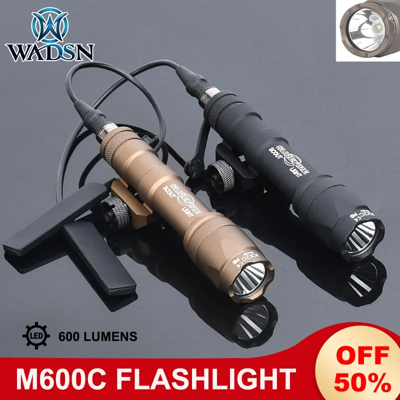 

Wadsn M600C Flashlight Surefir M600c Tactical LED Light SF Airsoft Metal 600 Lumens Hunting Scout Light Remote Momentary Switch