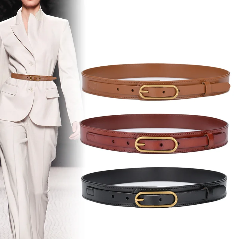 

Women's Leather Belt Korean Fashion Versatile Waist Cover Autumn and Winter Matching with Trench Coat Down Jacket DecorativeBelt