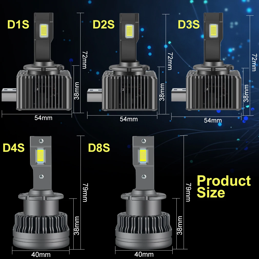 2Pcs 35000Lm D1S LED Headlight Bulbs D2S D3S D4S D8S D1R D2R D3R D4R D8R  Turbo LED CSP Chips Lights For BMW Benz Audi Volvo Lamp - AliExpress