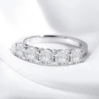 White Gold D Color 4mm Moissanite Ring for Women 1.5CT Stone Match Diamond Wedding Band Bride S925 Sterling Silver GRA - Image 2