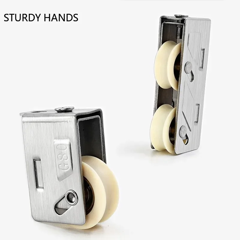 80 Type Stainless Steel Double Copper Wheel Door and Window Pulley Furniture Bearing Roller Kitchen Door Pulley Home Hardware