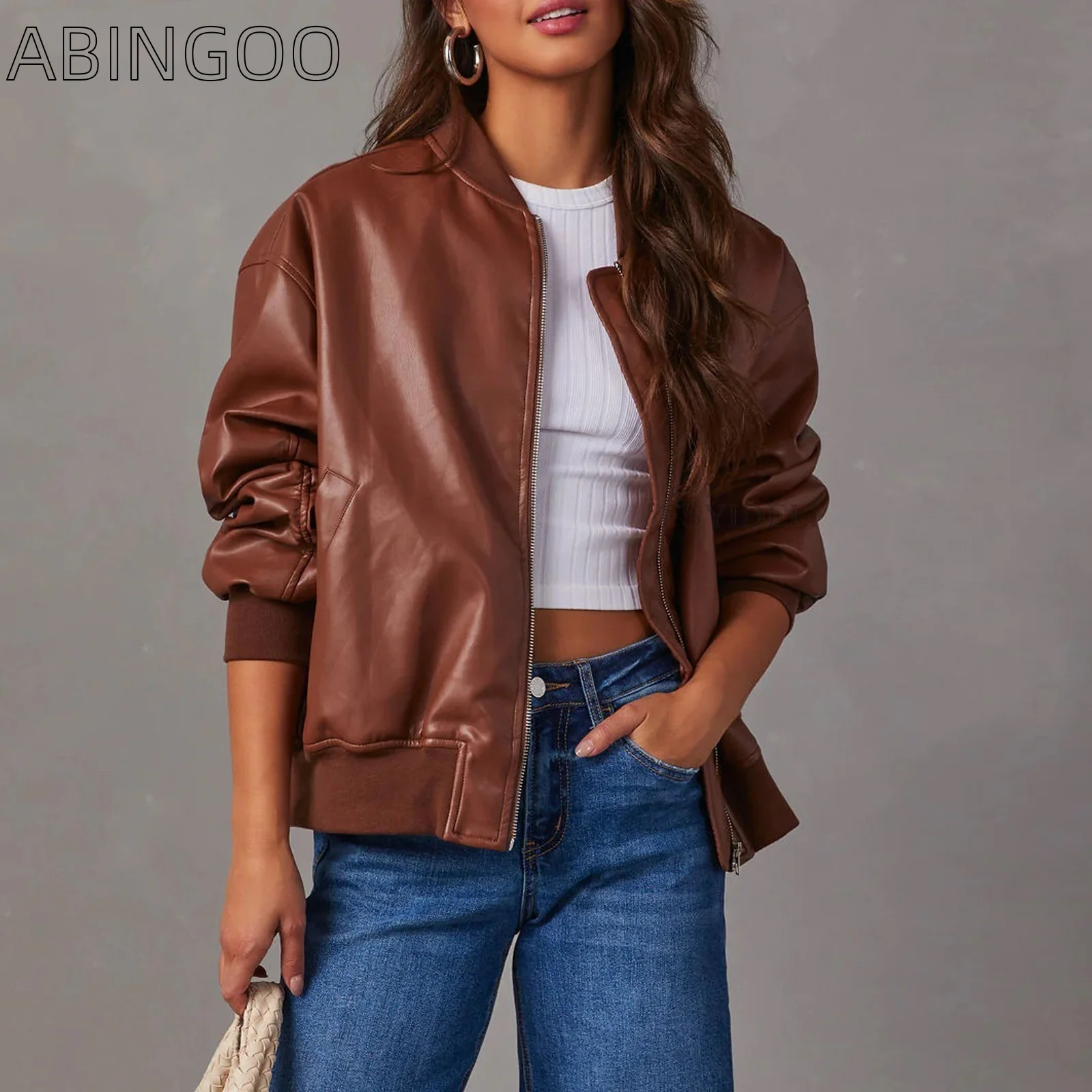 Рисунок 2 - Женская кожаная куртка ABINGOO из искусственной кожи