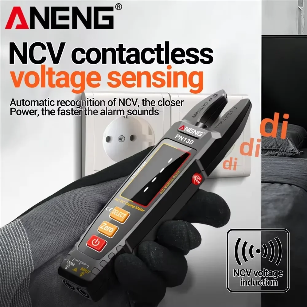 클램프 미터 디지털 멀티미터 4000 카운트 AC/DC 전류 전압 테스터 충전식 ANENG PN130 NCV 저항 다이오드 전기 기술자용