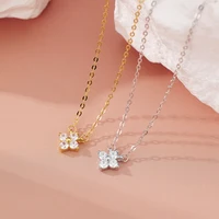 Collier délicat à petites fleurs pour femmes, couleur or argent, acier inoxydable, Zircon, ras du cou, pendentif, bijoux cadeaux 4