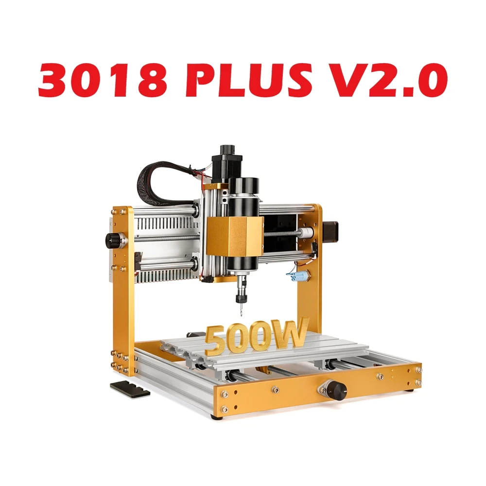 

LY New Model CNC 3018 Plus/Pro Max V2.0 500W Desktop Wood CNC Router Engraving Kit 52mm Spindle Holder Nema 17 Stepper Motors