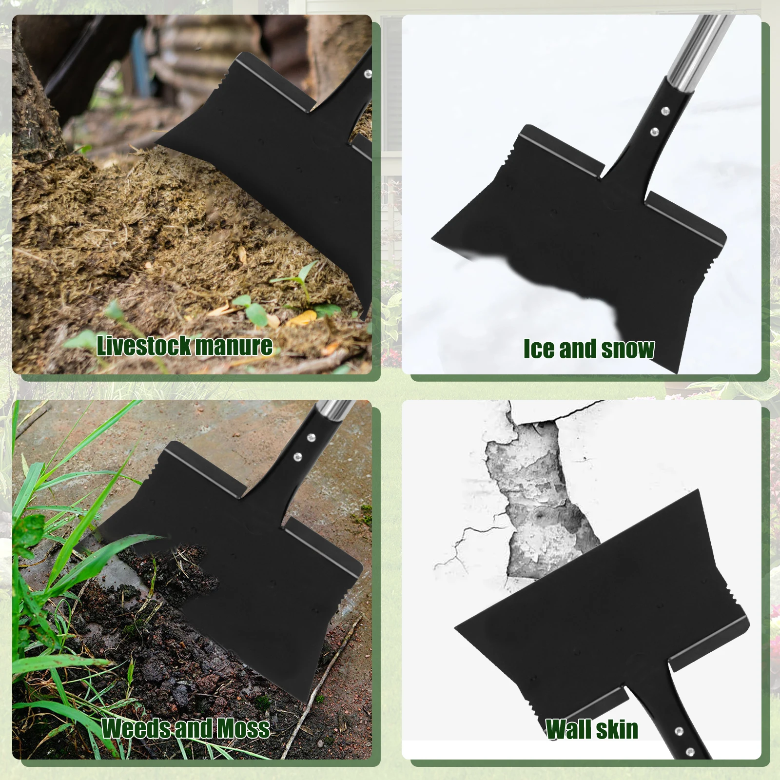 Garden Cleaning Shovel 47inch Adjustable Handle Rustproof Manganese Steel Weed Scraper Planting Weeding Courtyard Farm Tool 3