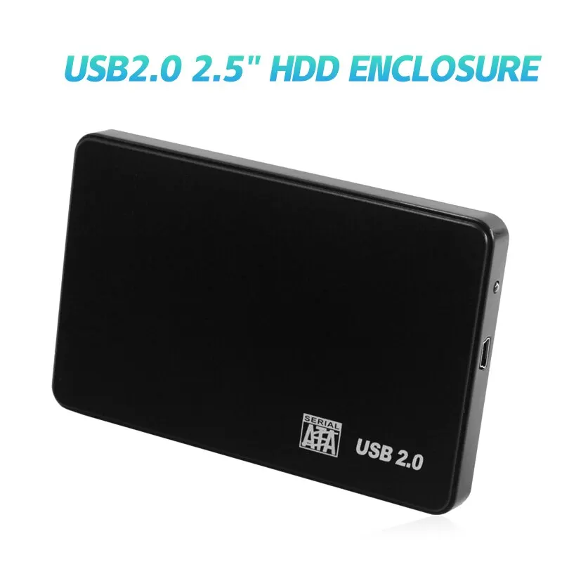 HDD Enclosure USB 2.0 HDD External Hard Drive Case 2.5 Inch Plastic SATA Enclosure SSD High Speed Transmission Support Window Mac Android