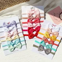 4/5/6Pcs/Set Solid Color Kids Headwear Elastic Hair Bands for Baby Cute Ribbon Bowknot Headband Infant Girls Hair Accessories 1