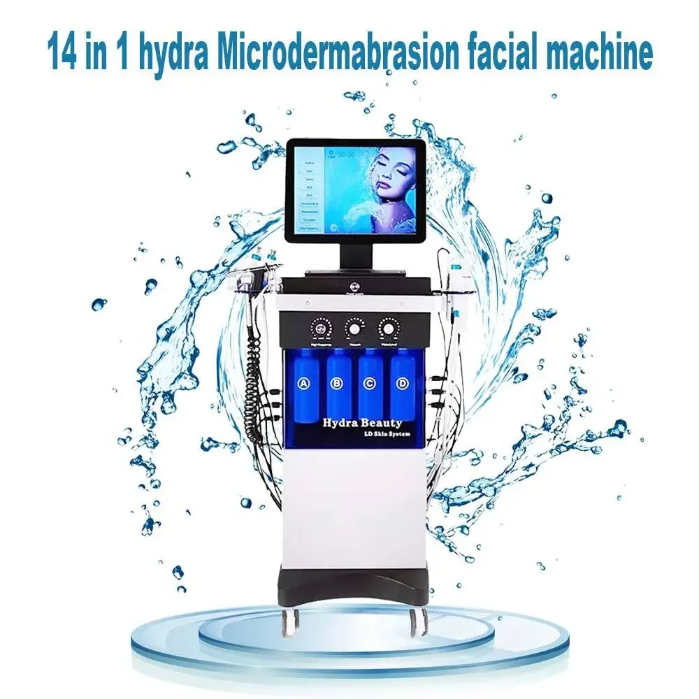 14 In 1 Hydro Aqua Peeling Microdermabrasion OEM ODM Oxygen Jet Skin Care Cleaning Hydra Dermabrasion Facial Machine 1pcs for sample order hydrabeauty skin care deep cleaning dermabrasion spa facial peeling tip microdermabrasion beauty machines