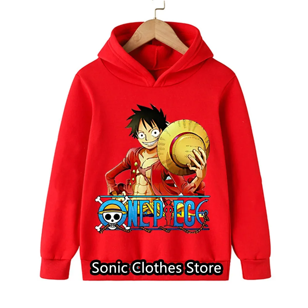 Anime One Piece Hoodies Luffy Cosplay Jacket Casual Wearing Sweater Coat  Hooded