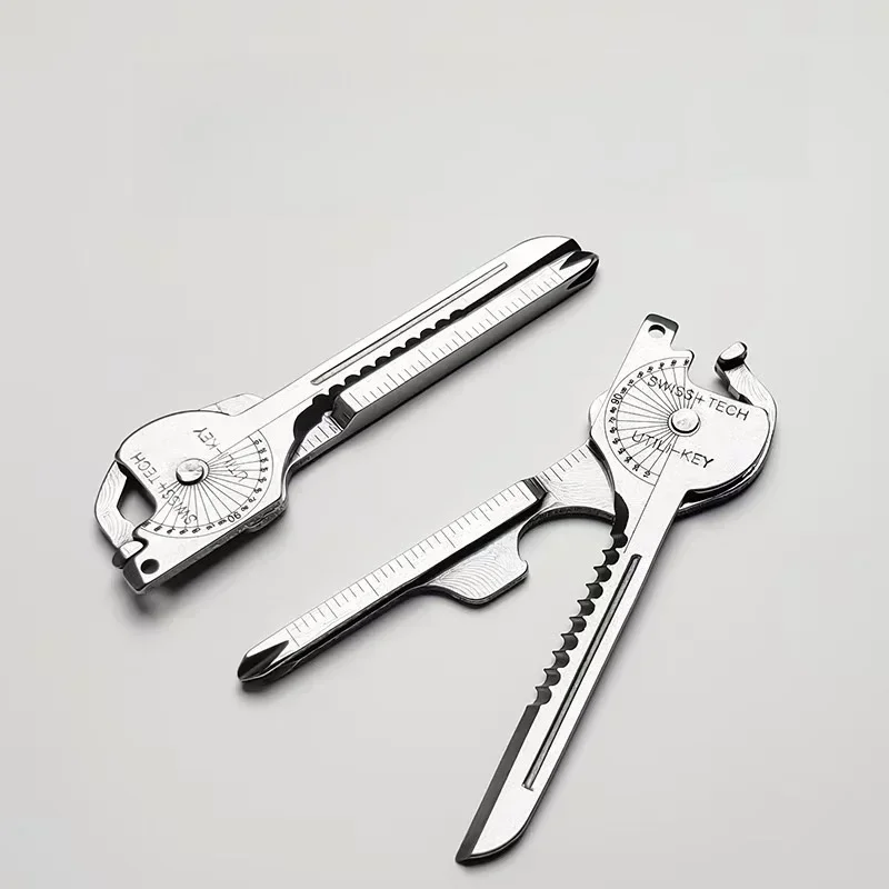 Compact Multi-Tool Keychain with Opener & Screwdriver - 6-in-1 Utility Survival Gadget