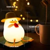 Cute Duck Silicone Lamp Pat Table Lamp Bedroom Bedside Decorative Sleep Soft Light RGB 7 Color Decompression Toy Baby Light 2