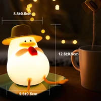 Cute Duck Silicone Lamp Pat Table Lamp Bedroom Bedside Decorative Sleep Soft Light RGB 7 Color Decompression Toy Baby Light 2