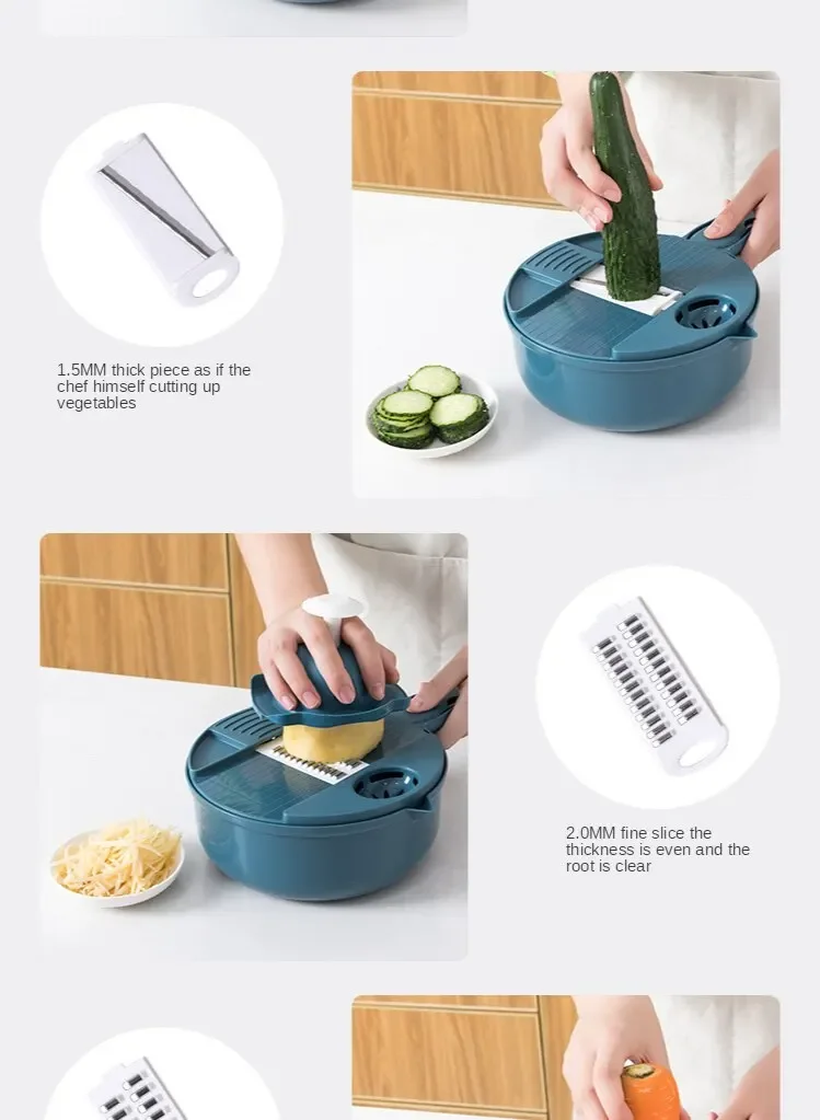 Description Picture 4 of itemKitchen multifunctional vegetable cutting tool, household silk slicer,radish slicer, potato slicer,and other multi-purpose tools