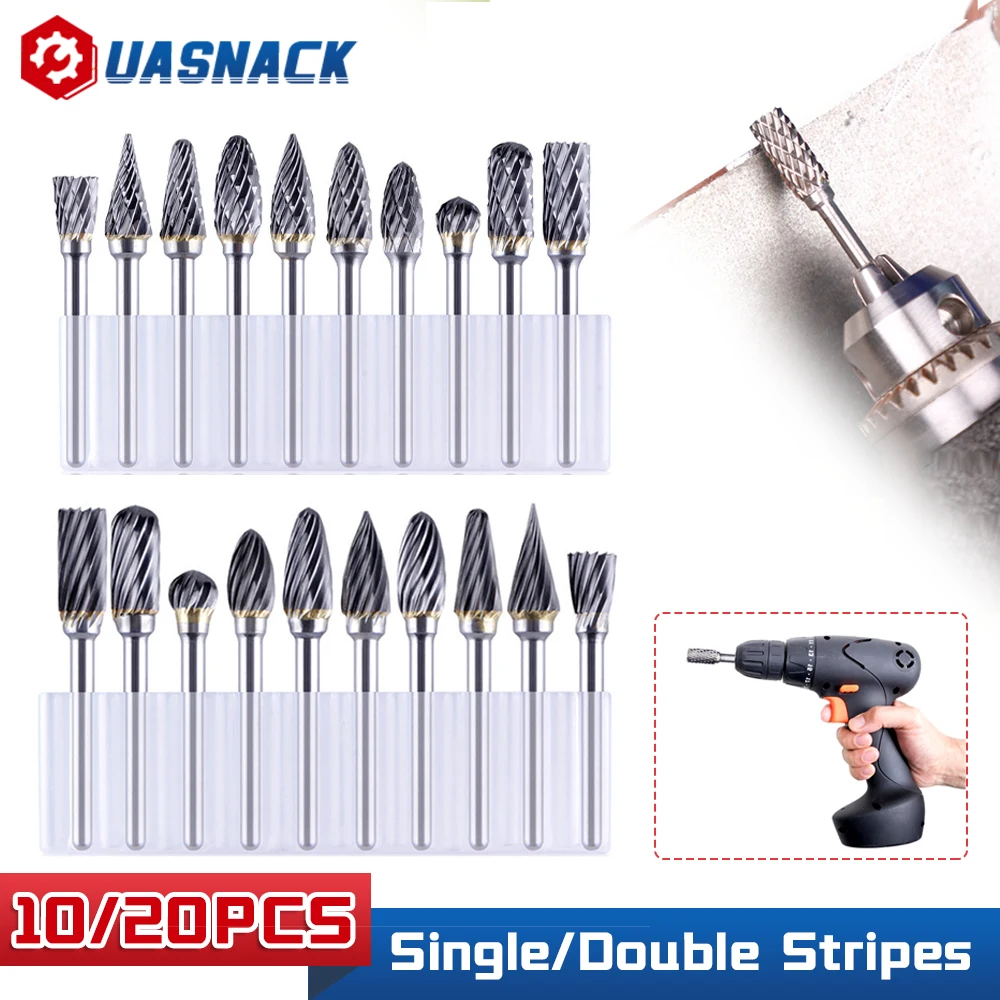 Tungsten Steel Grinding Head 3 * 6 Single/Double Grain Stone Carving