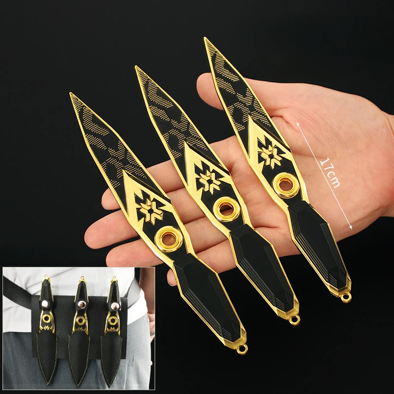 

Valorant Weapon Jett Kunai Champions 2023 Kunai 3pcs 17cm Game Peripheral Metal Katana Agents Weapon Model Ornaments Gifts Toys