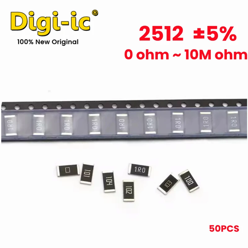 2512 5% 50 шт. 1 Вт 2 Вт SMD чип резистор 0R - 10M 0R 101 104 510 100 331 103 1R0 102 220 154 2R0 390 4R7 105 201 470