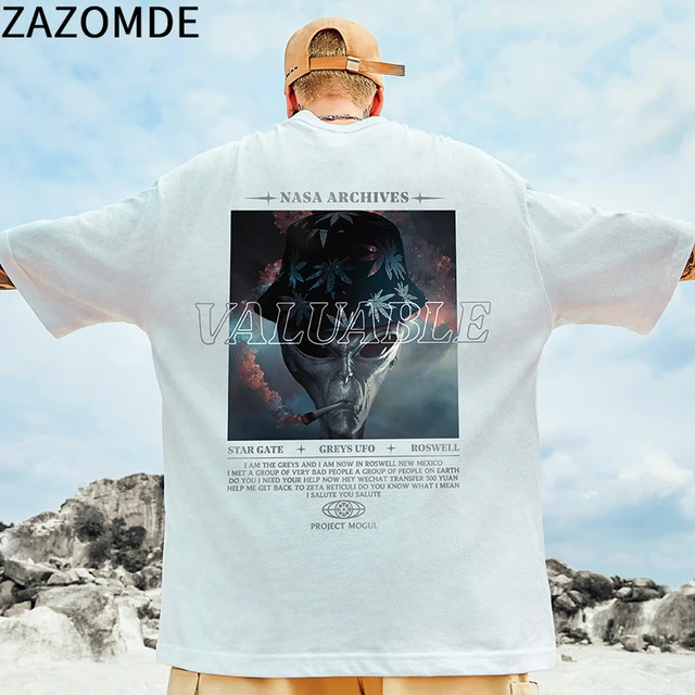 ZAZOMDE magliette Hip Hop oversize Harajuku Alien Tshirt magliette  divertenti uomo Summer Fashion top T-shirt quotidiana in cotone Cool Tee -  AliExpress