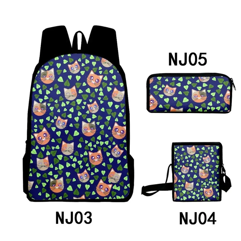 3D Printed Student School Bags, Laptop Backpack, Backpack, Tilted Shoulder Bag, Pencil Case, Cool Cats, Harajuku, Popular,