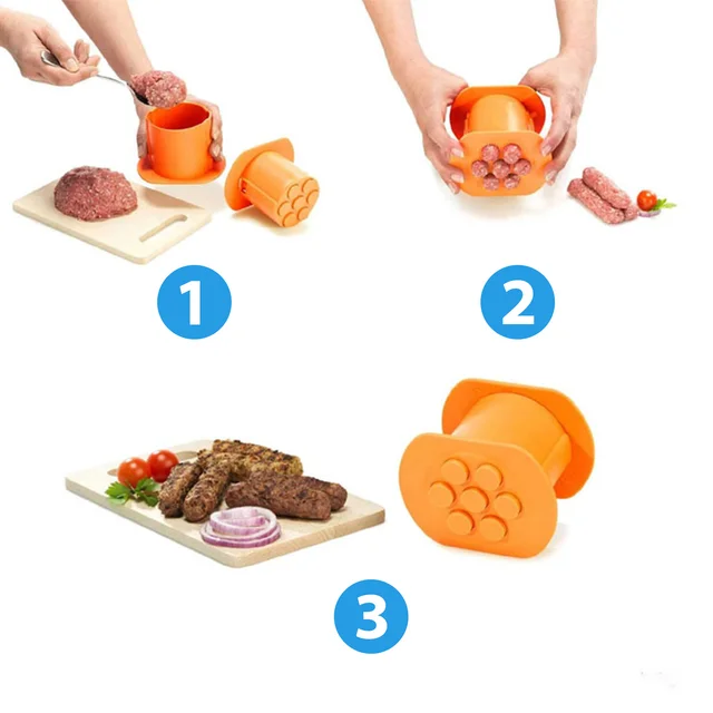 Multifunkcionális Otthoni Kolbász Húscsík Megnyomó Nem Ragacsos Műanyag Háztartási Sajtó Konyhai Gadget Háztartás - Image 3