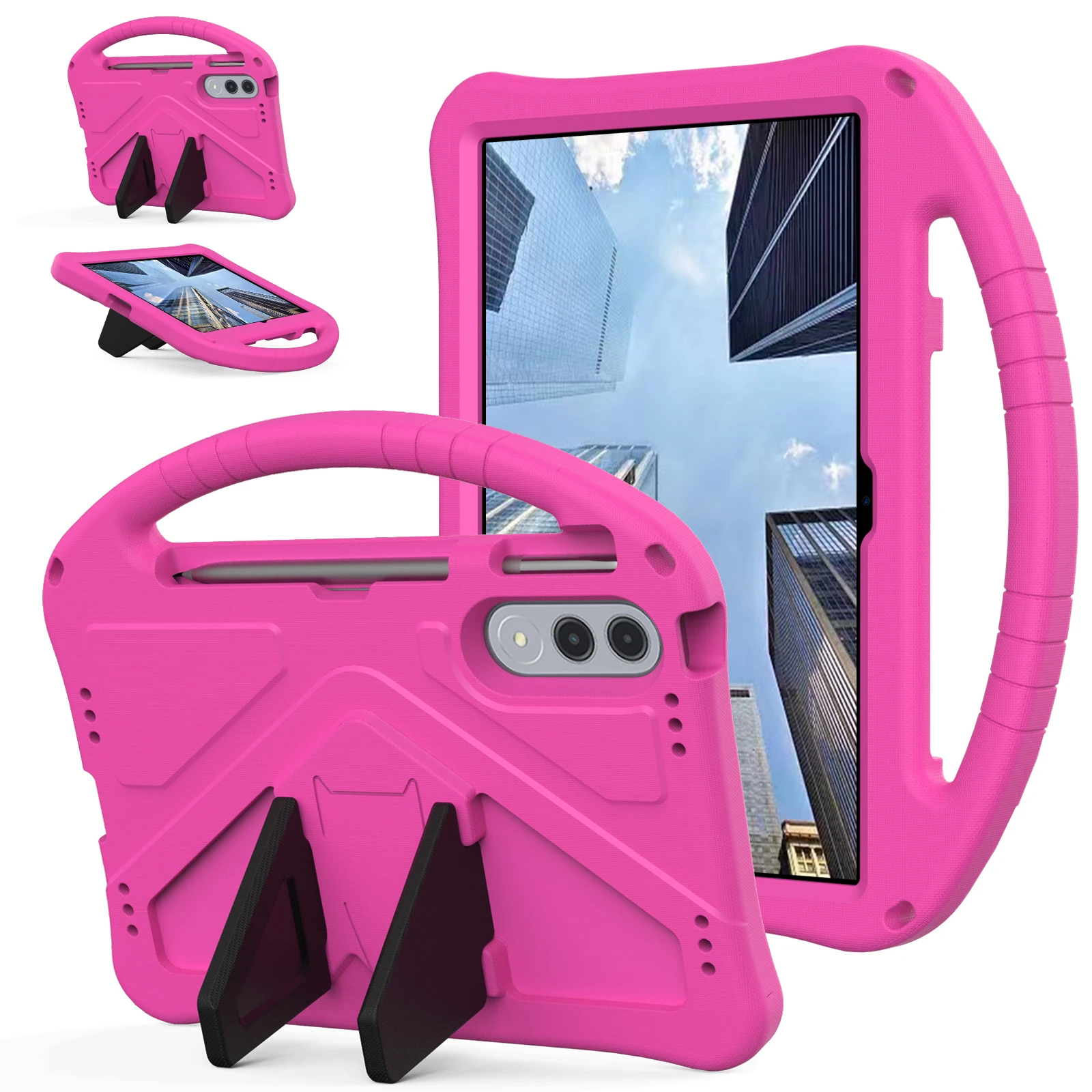 Kids Cartoon EVA Tablet Case with Anti-Slip Grip and Built-in Kickstand