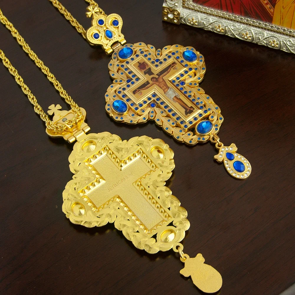 Religious ritual accessories Greek Orthodox Church hollowing process bishop's pectoral cross necklace for priest ordination