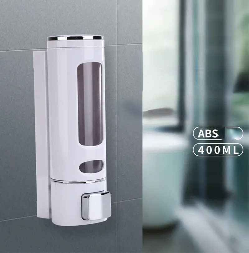 Bathroom Wall Mounted Shower Pump Dispenser Single Hand Shampoo Soap