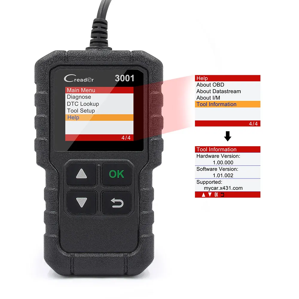 Launch X431 CR3001 Support Full OBDII/EOBD Function Creader 3001 Diagnostic Tool Multilingual Code Reader Scanner PK CR319 OM123