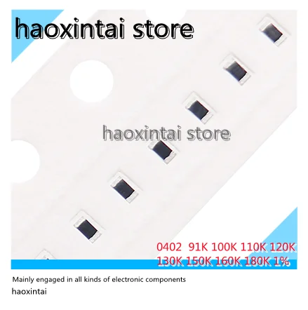 

100PCS 0402 SMD Resistor 1% 91K 100K 110K 120K 130K 150K 160K 180K 1/16W