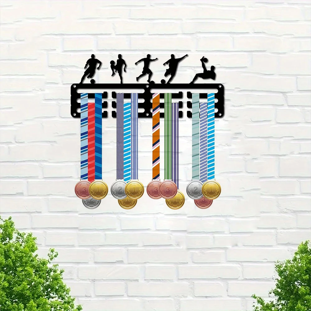 Football/Running Medal Hanger Display Stand for Wall Home Badge Competition Gymnastics Swimming Medal Winner Iron Art display stand