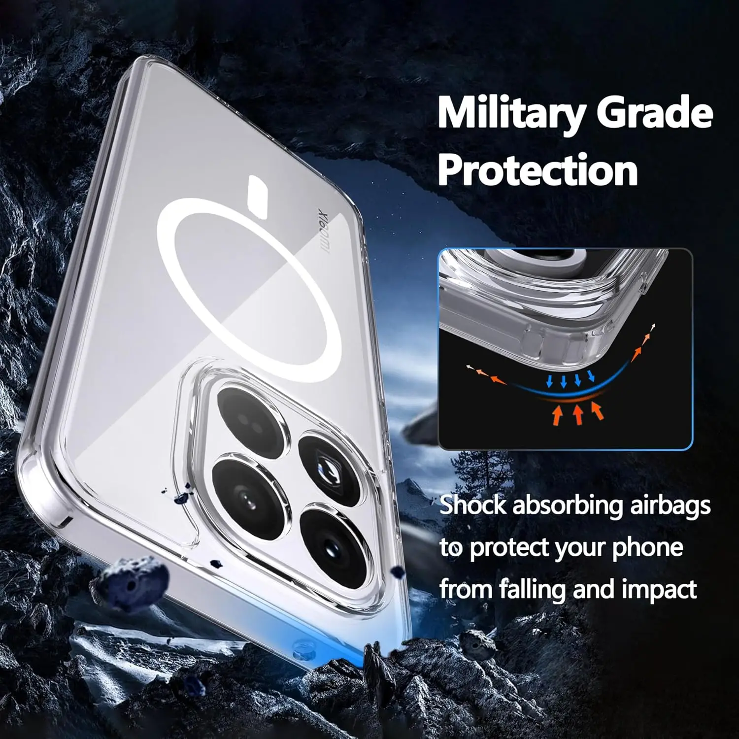 Luxury Transparent Magnetic Shockproof Wireless Charging Case