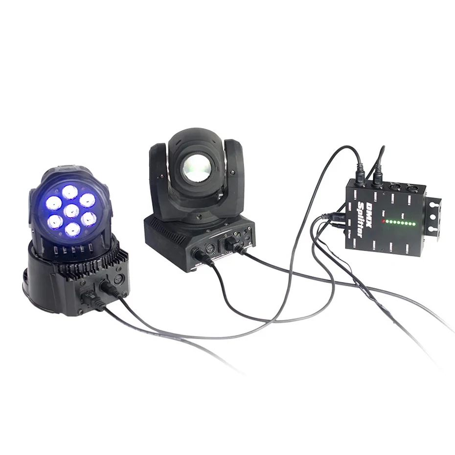 8 Way Channels Isolated 3Pin DMX 512 Optical Splitter Istribution Amplifier for DJ Disco Wedding DMX Stage Lighting Effect Led Stage Light